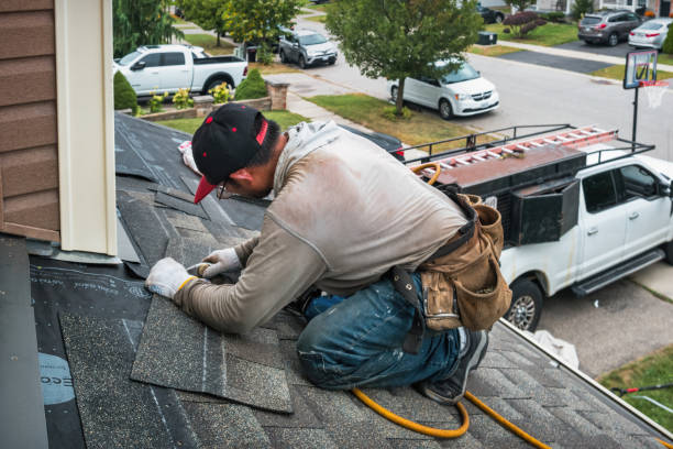 Professional Flat Roof Repair technician working in Cambria, WI
